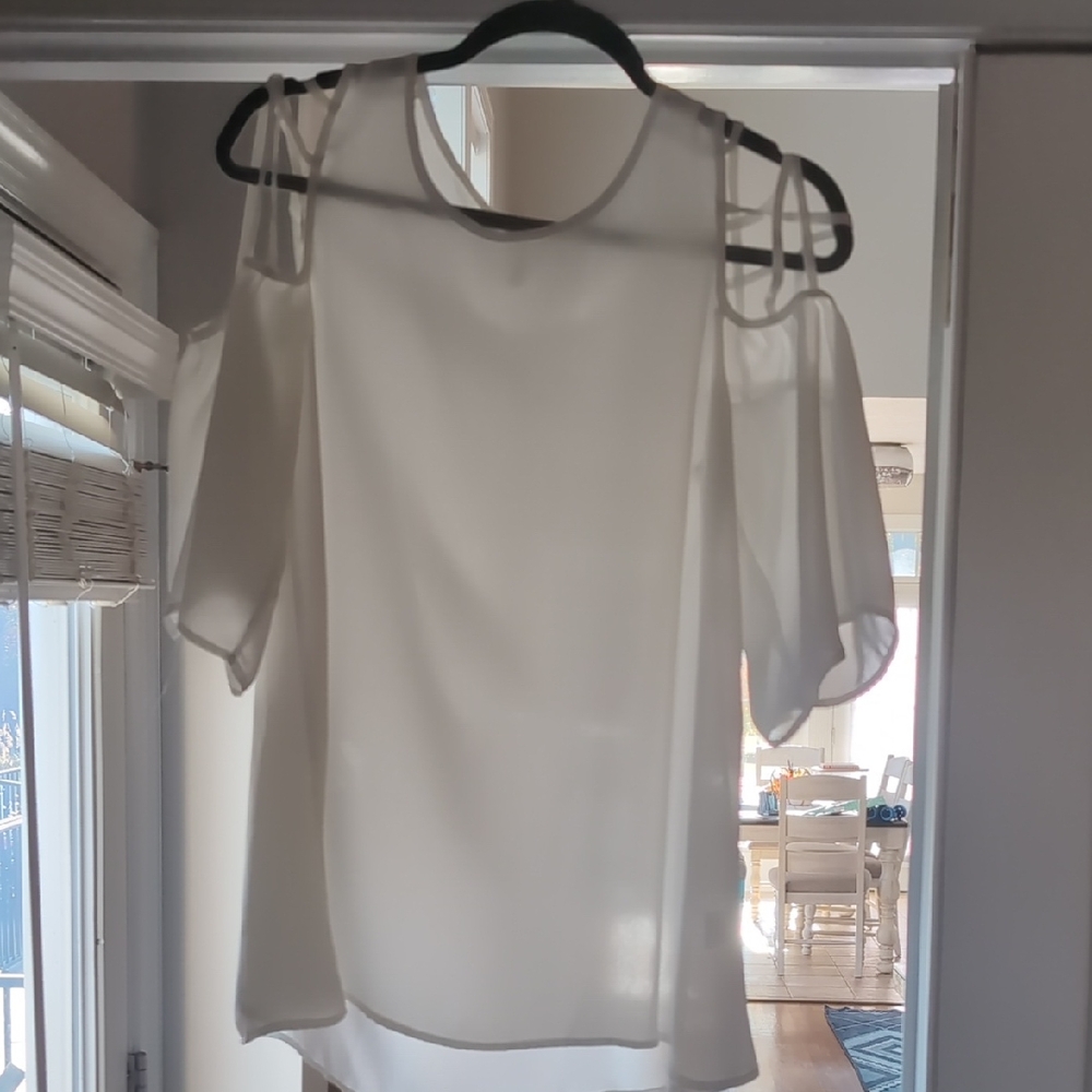 Mittoshop Ivory Cold Shoulder Blouse
